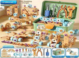 DIY assembly toy, wooden building set, electric drill toy for kids, educational construction toy, V1102-819-47387-MLT-125PCS