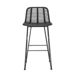 Gardeon 2 Piece Outdoor Bar Stools Wicker Dining Rattan Chair Black ODF-BA-TW-RATTAN-BK-X2