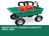 SEDY 225L Poly Pull Dump Cart Garden Hand Trailer Wagon Lawn Wheelbarrow V465-TC2165