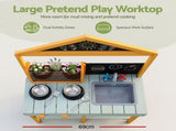 Keezi Kids Mud Kitchen Play Kitchen Toy Kitchen Set with Blackboard 110cm PLAY-WOOD-TRG-BOARD