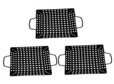 Set of 3 Non-Stick Grill Topper Trays for Outdoor BBQ, Kitchen Cooking Accessories, Barbecue Pan V1192-AZ-W-27757