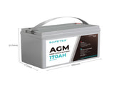 Safetex 12V 170Ah AGM Deep Cycle Lead BATTERY-AGM-S170