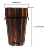 Wooden Flowerpot Planter for Indoor and Outdoor Use, Brown Wood Plant Pot for Home and Garden V1369-AZ3-W-24917