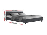 Artiss Bed Frame Double Size Charcoal TINO BFRAME-H-TINO-D-CA-AB