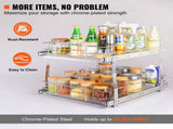 2 Tier 20"Wx21"Dx15"H Pull Cabinet Organizer, Heavy Duty Slide Pantry Shelves, Steel Roll V952-HGS220W21D15HSW3PV0