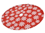 Christmas Tree Skirt White Snowflake Pattern Xmas Tree Mat for Holiday Party Decorations122cm/48.0in V1294-YM0523-3115210224011