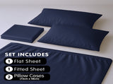 1000 Thread Count Cotton Rich Double Bed Sheet Set 4 Piece, Soft Feel Microfibre Blend, Solid CVC-10DBL-NY