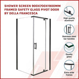 Shower Screen 900x700x1900mm Framed Safety Glass Pivot Door By Della Francesca V63-829151