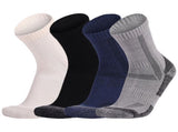 Wool Socks for Men & Women Casual Warm Winter Cozy Thermal Socks 4pairs Quarter Thin Wool Blend V1192-AZ-W-3405