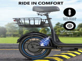 VALK Electric Scooter with Seat, 30km Range, AU Compliant, Disc brakes, 14" Tyres, for Adults, V219-TRNESCVAM6KA