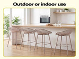 Gardeon 4-Piece Outdoor Bar Stools Plastic Metal Dining Chair Furniture Coffee ODF-BA-CHAIR-PP-CO-4X