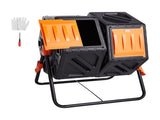 Compost Bin 37 Gal Dual-Chamber Composter Tumbler Rotating Sliding Doors V952-FGDFJ37JL000EYX7CV0