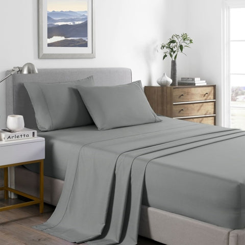 Royal Comfort Bamboo Cooling 2000TC Sheet Set King - Mid Grey ABM-10002309