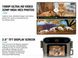 32MP 1080P Infrared Night Vision Scouting Camera, IP66 Waterproof Outdoor Wildlife Sensor Camera V888-ELOSUNG55137