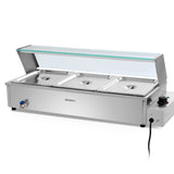 Devanti Commercial Food Warmer Bain Marie 3 Electric Buffet Pans CBM-BMC3-SS