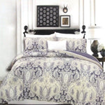 250TC Cotton Reversible Quilt Cover Set Elizabeth Queen V442-ATX-QUILTCS-ELIZABETH-MAUVE-QS