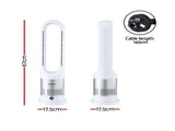 Devanti Bladeless Tower Fan Heater and Cooler 2in1 Portable Oscillation Fan for Bedroom Room Office FH-A-BL-1200-WH