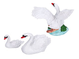 3pcs Resin Swan Ornaments Simulation Decorative Swan Figurine for Miniature Garden Home V1294-YM0715-3111210390811