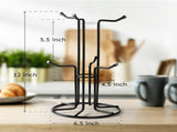 Mug Tree for Large Cups, Counter Coffee Mug Holder with 6 Hooks, Metal Coffee Cup Holder Tree, V1258-DP02-C-412