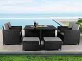 Levede 9PCS Outdoor Table Chair Set OD1040-BK