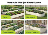 Green Fingers Oval Raised Garden Bed Galvanised Planter Box Rust Resistant 240x60x45cm White GB-OVAL-2406045-WH