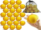 24 Pcs Soft Foam Baseballs, PU Training Practice Balls for Youth Batting Drills with Bag, Yellow V1188-MS-721-085