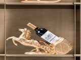 golden Freestanding Luxury Wine Rack, Stable Partitioned Storage, Hand-Carved "Success at First V1232-MDCGJJ001