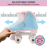 Circle Society Adjustable Kids Quad Roller Skates - Cotton Candy Rhythm Skates BS-168294