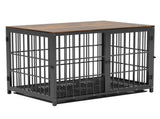 Black Large Sturdy Wooden Dog Crate with Tray V767-P-XL171-L-BK-V2