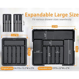 Expandable Kitchen Utensil Drawer Tray Organizer for Silverware and Kitchen Tools 9 Compartments V1192-AZ-W-24231