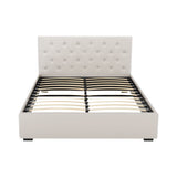 Artiss Bed Frame Double Size Gas Lift Beige VILA BFRAME-G-GAS-VILA-D-BG-ABC