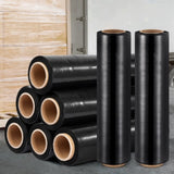 500mm x 400m Stretch Film Pallet Shrink Wrap 8 Rolls Package Use Plastic Black SF-50X400-4-BKX2