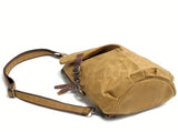 Vintage Waxed Canvas Crossbody Sling Bag with Crazy Horse Leather, Large Capacity Chest Pack, V1232-RBBB-003