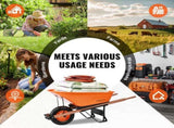 Wheelbarrow Cart One Wheel 6 Cu Ft Garden Dump Cart 330 lbs Utility Cart V952-FDL2LHYTC1JL101ICV0