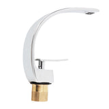 G1/2 Curve Design Faucet Basin Hot Cold Water Mixer Tap Single Handle Sink Faucet with Hose V1294-YM0901-3112200147611