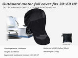Black 420D Waterproof & UV Resistant Full Outboard Motor Cover, Marine Engine Dust & Dirt Protector V1221-XM-CWJQZ-001