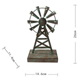 Decorative Galvanised Windmill Ornament on Base 26cm V637-03801WND