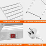 White 220W Electric Heated Towel Rack in Silver with 20 Bars for Fast Drying V178-59324