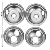 4-Piece Stainless Steel Pan Set,Exact Fit Stove Burner Rings Replacement for W102725,Electric Range V1369-AZ3-W-14639