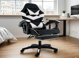 Sarantino Cueva Reclining High Back Office Gaming Chair with Retractable Footrest Office Comput CHR-ASA-CUE-BKWH