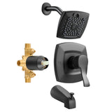 Tub and Shower Faucet Set, Complete with 130 mm Rainfall Shower Head and Bathtub Spout, 5-Setting V952-YGHLLTZHHWHWFHFKJ001V0