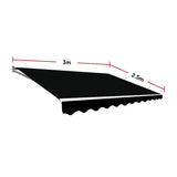 Motorised Outdoor Folding Arm Awning Retractable Sunshade Canopy Black 3.0m x 2.5m V63-842841