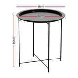 Gardeon Coffee Side Table Steel Outdoor Furniture Indoor Desk Patio Garden ODF-TB-ST606-BK