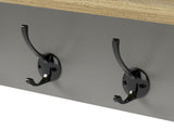 Levede Coat Rack Wall Mounted Shelf 7 Double Hooks Storage Entryway Hallway Grey DH1050-GY-AU