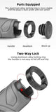 Bicycle Grips MTB Road Bike Double Lock Rubber Handlebar Grips Anti-Slip Rock Bros BLACK V382-GRIPANTISLIPBLK