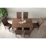 ALLEGRO Dining Table 6x MESI Dining Chair - 7 Piece Dining Set - Cocoa V656-145077-3X241346