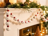 Festive Holiday Garland, Christmas Rattan Decoration, Pre-Strung Foam Ball Candy Cane Style, V1192-AZ-W-24685