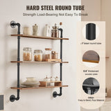 VEVOR Industrial Pipe Shelf 3 Tier 32x7.87in Wall-Mount for Kitchen Bedroom V952-JSGZWJYGHMBH3KFG5V0
