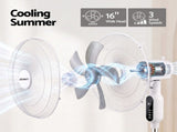 DEVANTI 16" Pedestal Fan with Remote 3 Speeds 8H Timer, White PF-RC-40G2M-WH