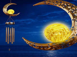 Solar Wind Chimes,Sun Wind Chime Outdoor Clearance w/Glowing Crackle Glass LED Unique Wind Bells for V1369-AZ3-W-22060